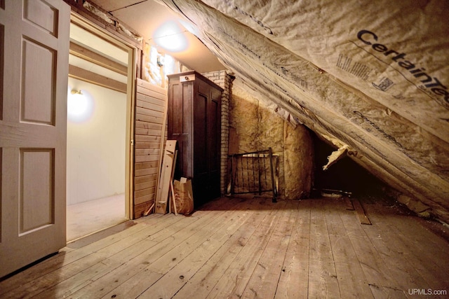 view of unfinished attic