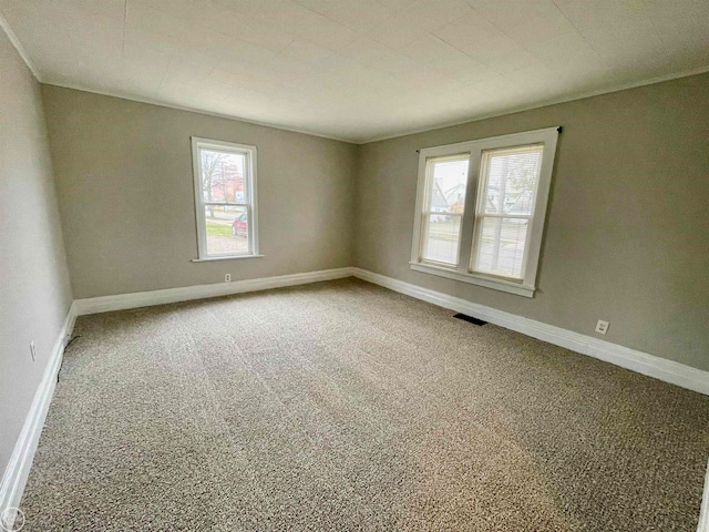 unfurnished room featuring carpet flooring and a wealth of natural light