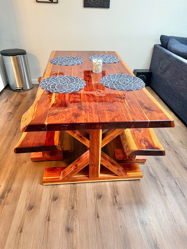 dining room with light hardwood / wood-style flooring