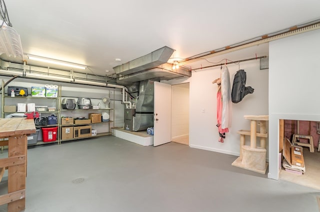 garage with heating unit