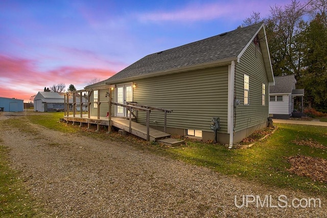 exterior space featuring a deck