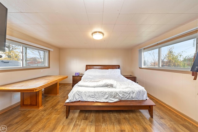 bedroom with wood-type flooring