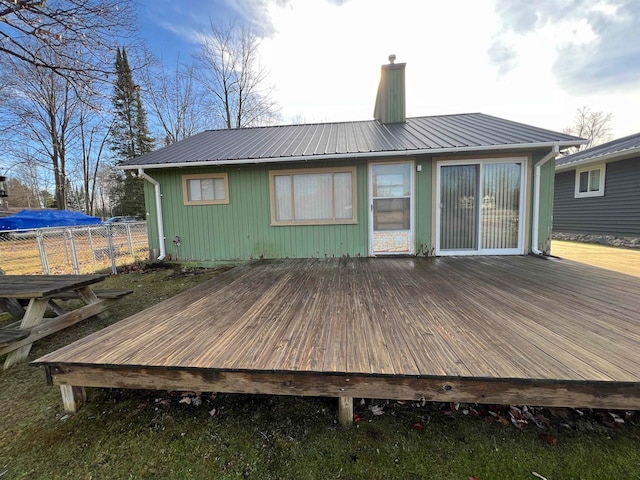 back of property featuring a deck