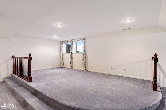 basement featuring carpet floors