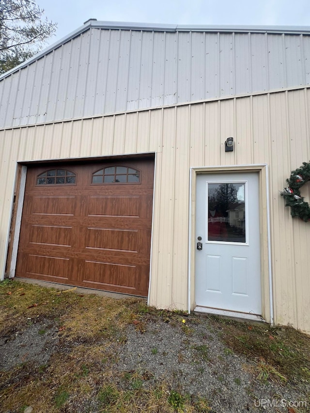 view of garage