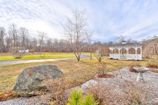 view of yard with a gazebo