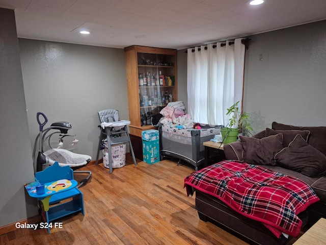 bedroom featuring hardwood / wood-style flooring