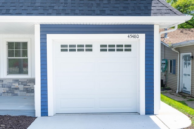 view of garage