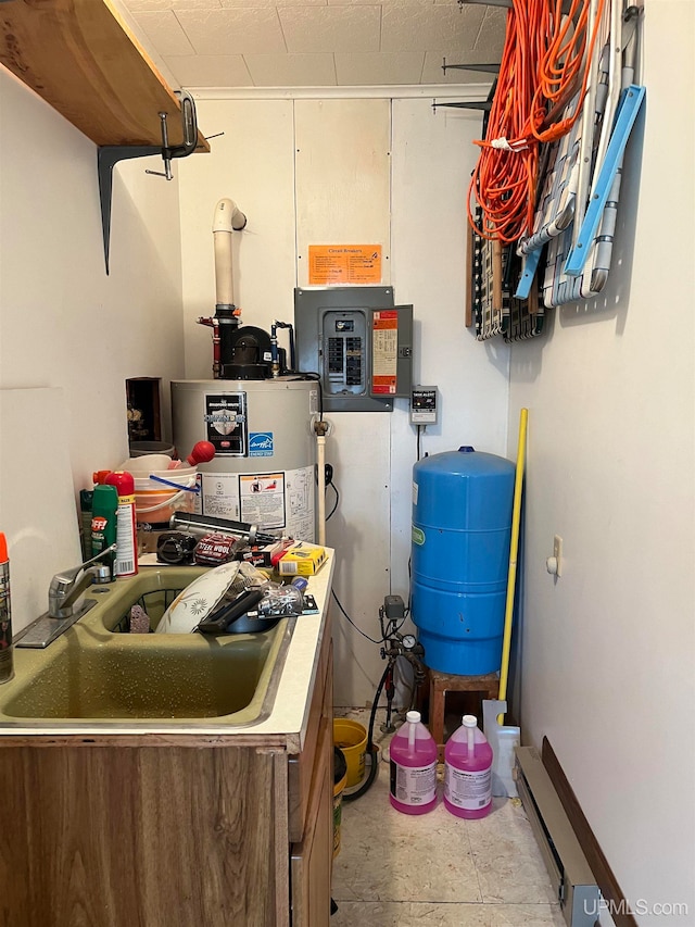 kitchen with water heater and sink