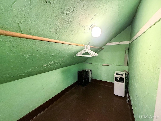 basement with a textured ceiling