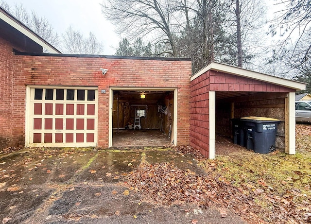 view of garage