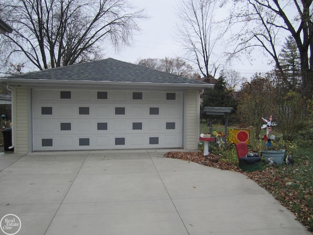 view of garage