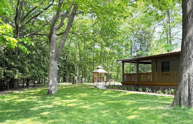 2250 Dryer Rd, Standish, MI 48658 - view of grassy yard featuring a gazebo and a deck