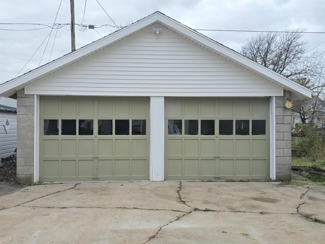 view of garage