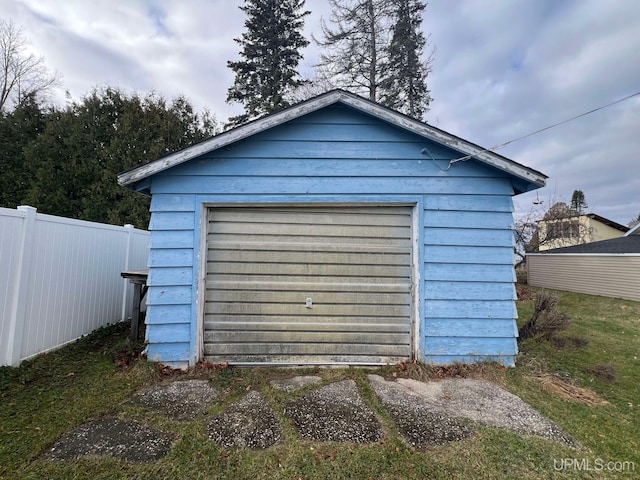 view of garage