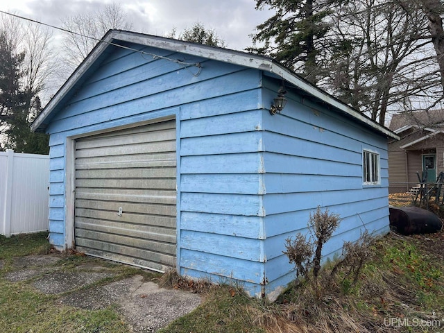 view of garage