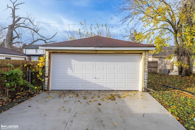 view of garage