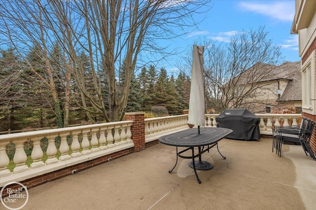 view of patio / terrace featuring a grill