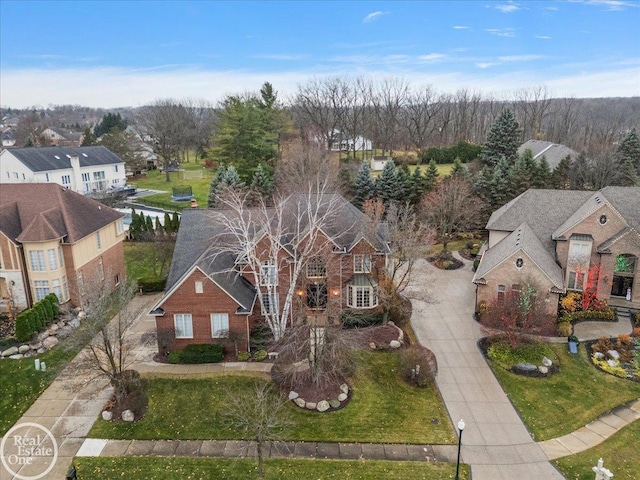 birds eye view of property featuring a residential view