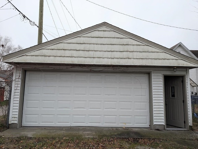 view of garage