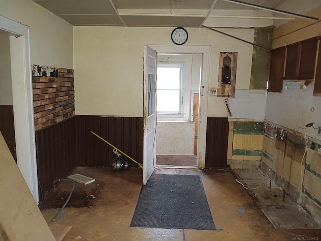 interior space featuring concrete floors