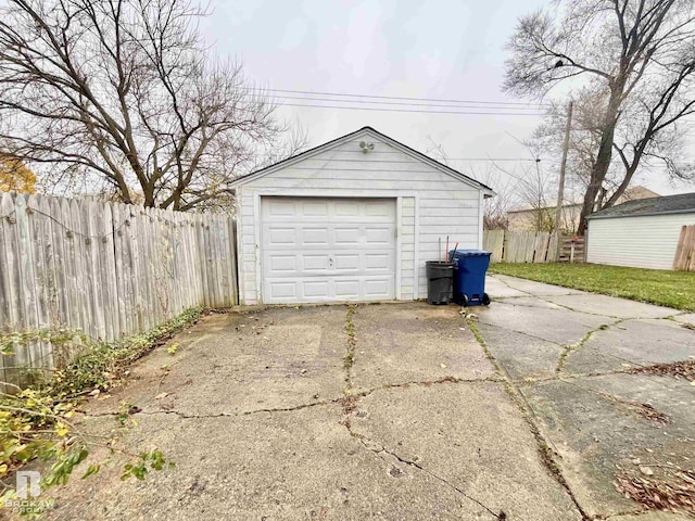 view of garage