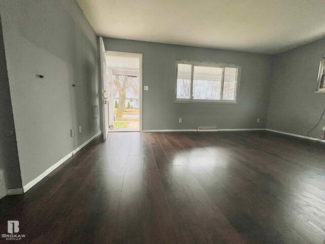 interior space featuring dark wood-type flooring