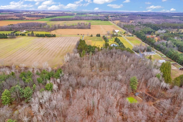 drone / aerial view with a rural view