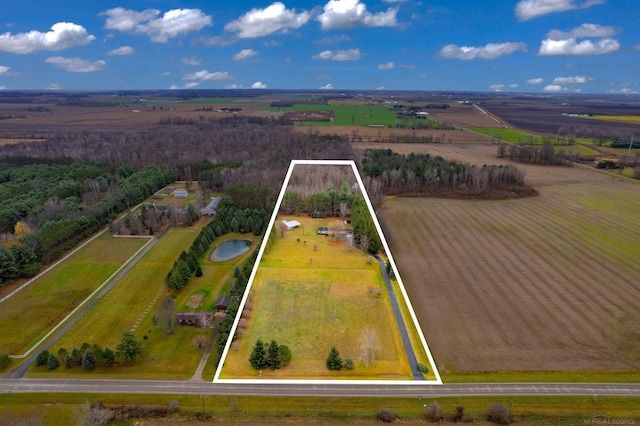 drone / aerial view featuring a rural view