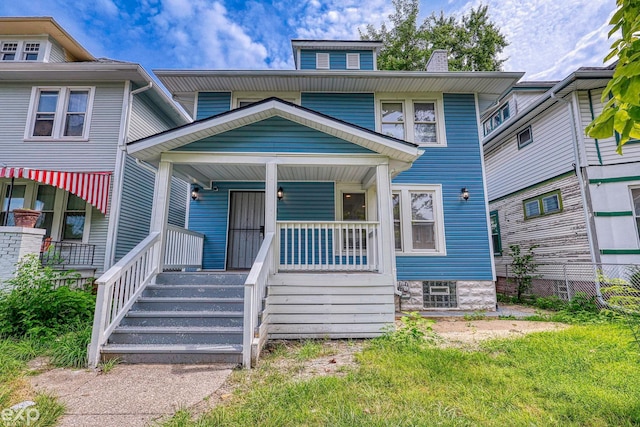 view of front of property with covered porch