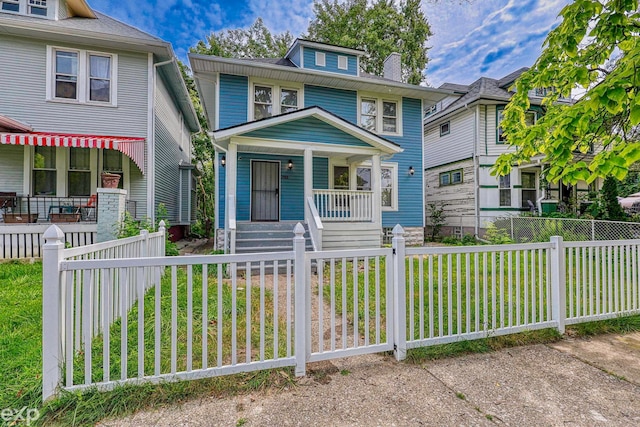 view of front of property with a porch