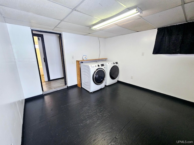 washroom with independent washer and dryer