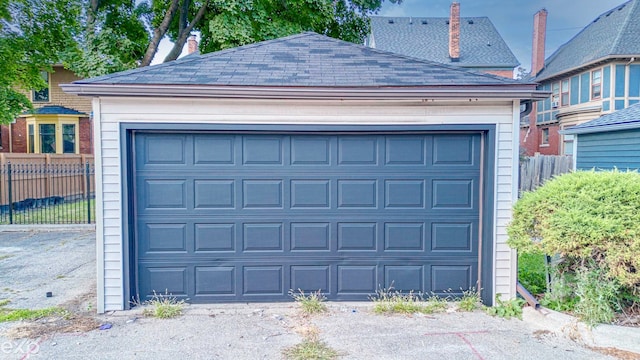 view of garage