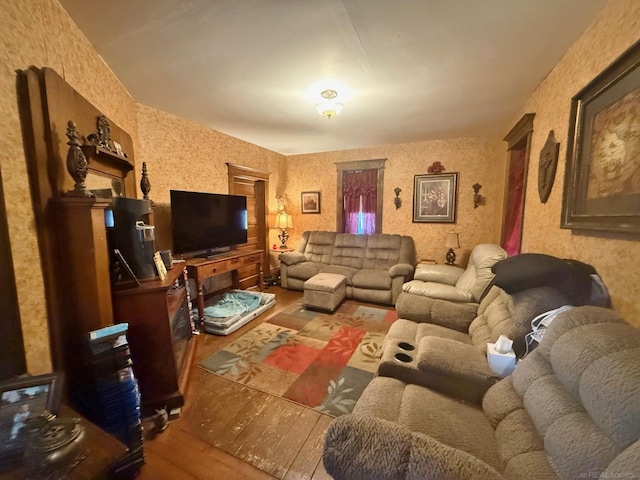 living room featuring hardwood / wood-style flooring