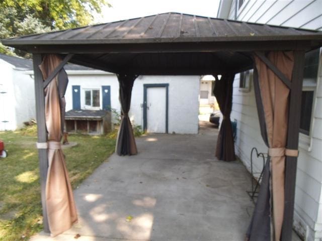 exterior space featuring a gazebo