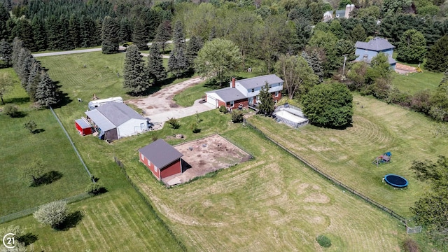 drone / aerial view featuring a rural view