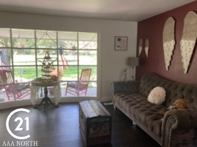 living room with hardwood / wood-style flooring