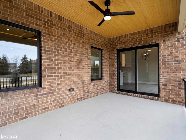 view of patio / terrace featuring ceiling fan