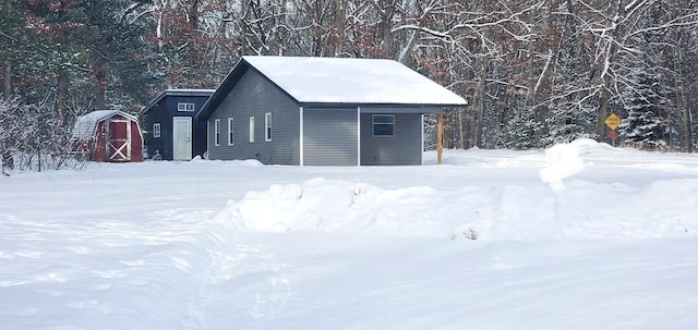 view of snow covered structure