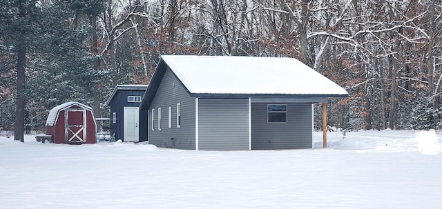 view of snow covered structure