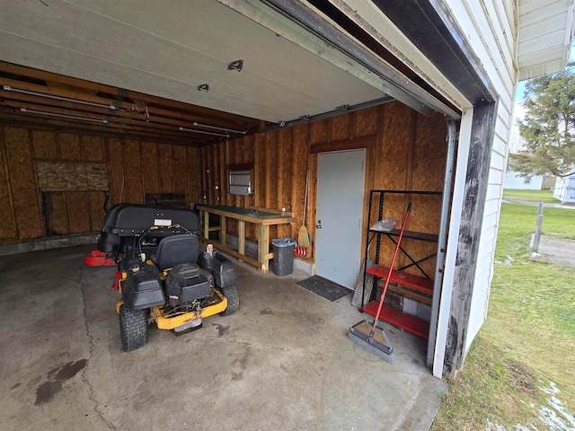 view of garage