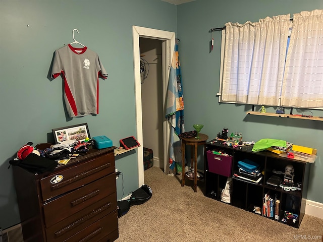 bedroom featuring carpet flooring