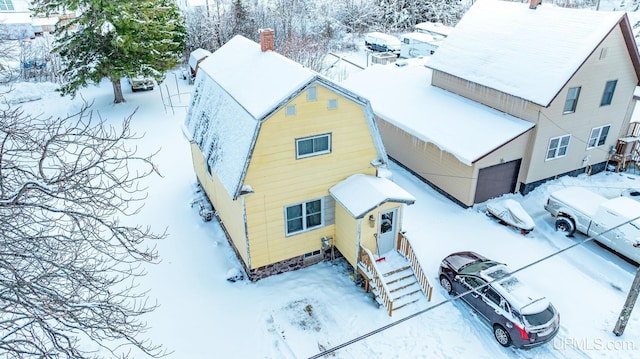 view of snowy aerial view