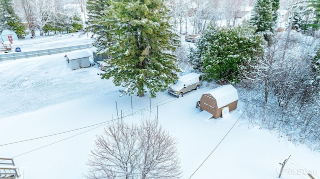 view of snowy aerial view