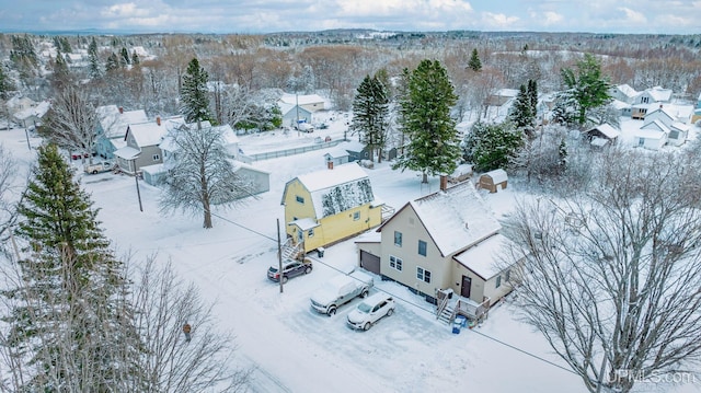 view of snowy aerial view