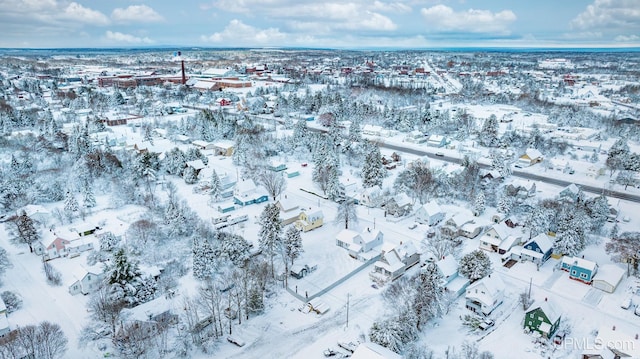 view of snowy aerial view