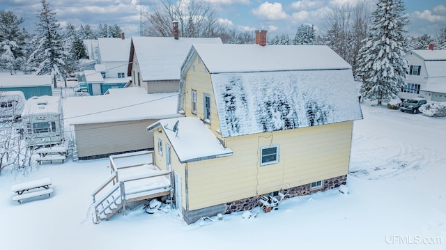 view of snowy aerial view