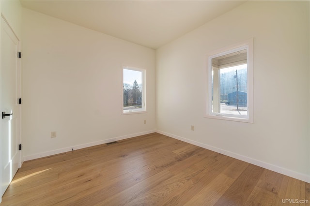 empty room featuring light wood-type flooring