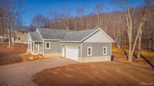 view of property exterior with a garage