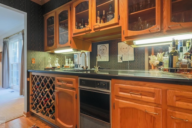 kitchen with hardwood / wood-style flooring